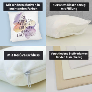 Grund meines Lächelns Kissen Blumen Aquarell