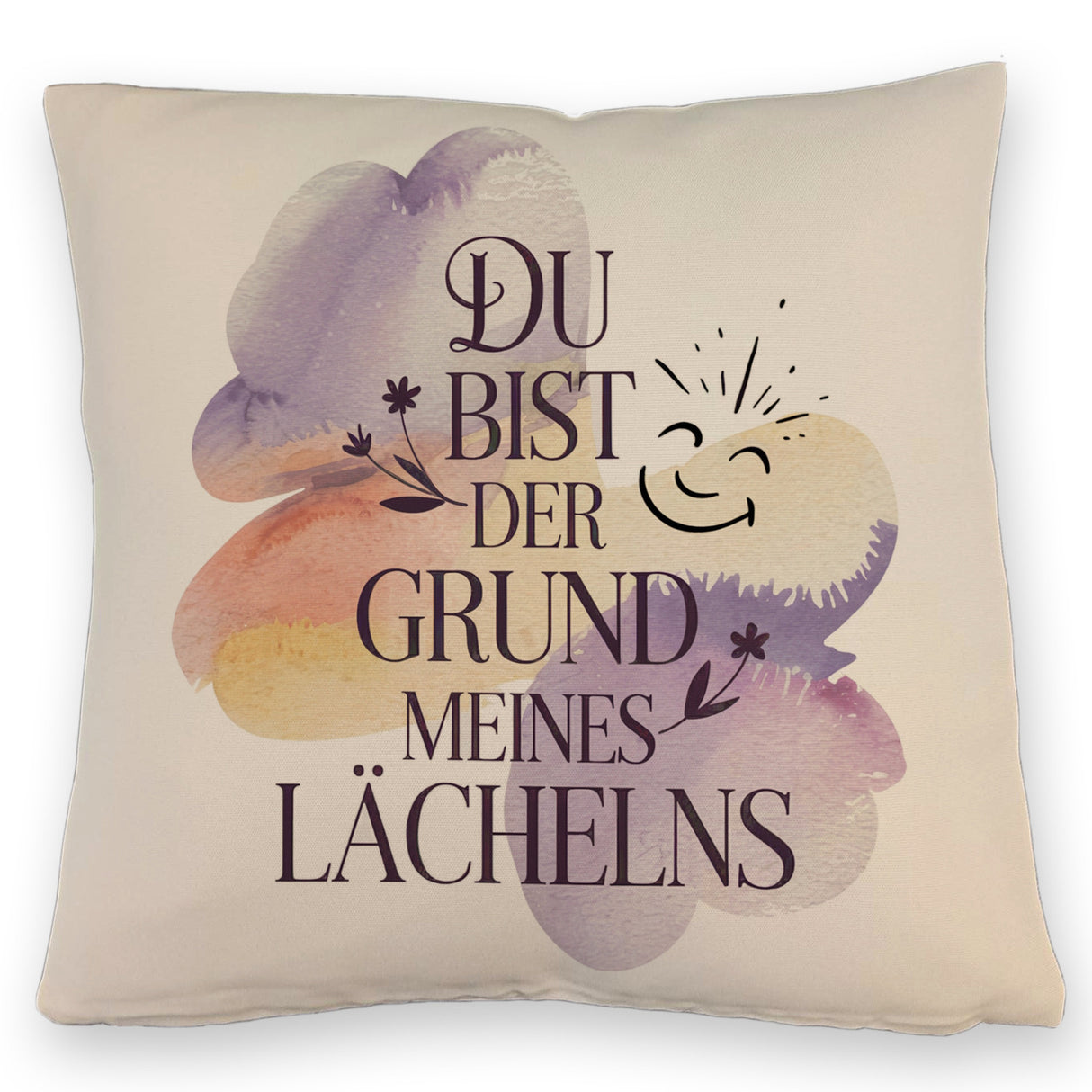 Grund meines Lächelns Kissen Blumen Aquarell