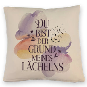 Grund meines Lächelns Kissen Blumen Aquarell