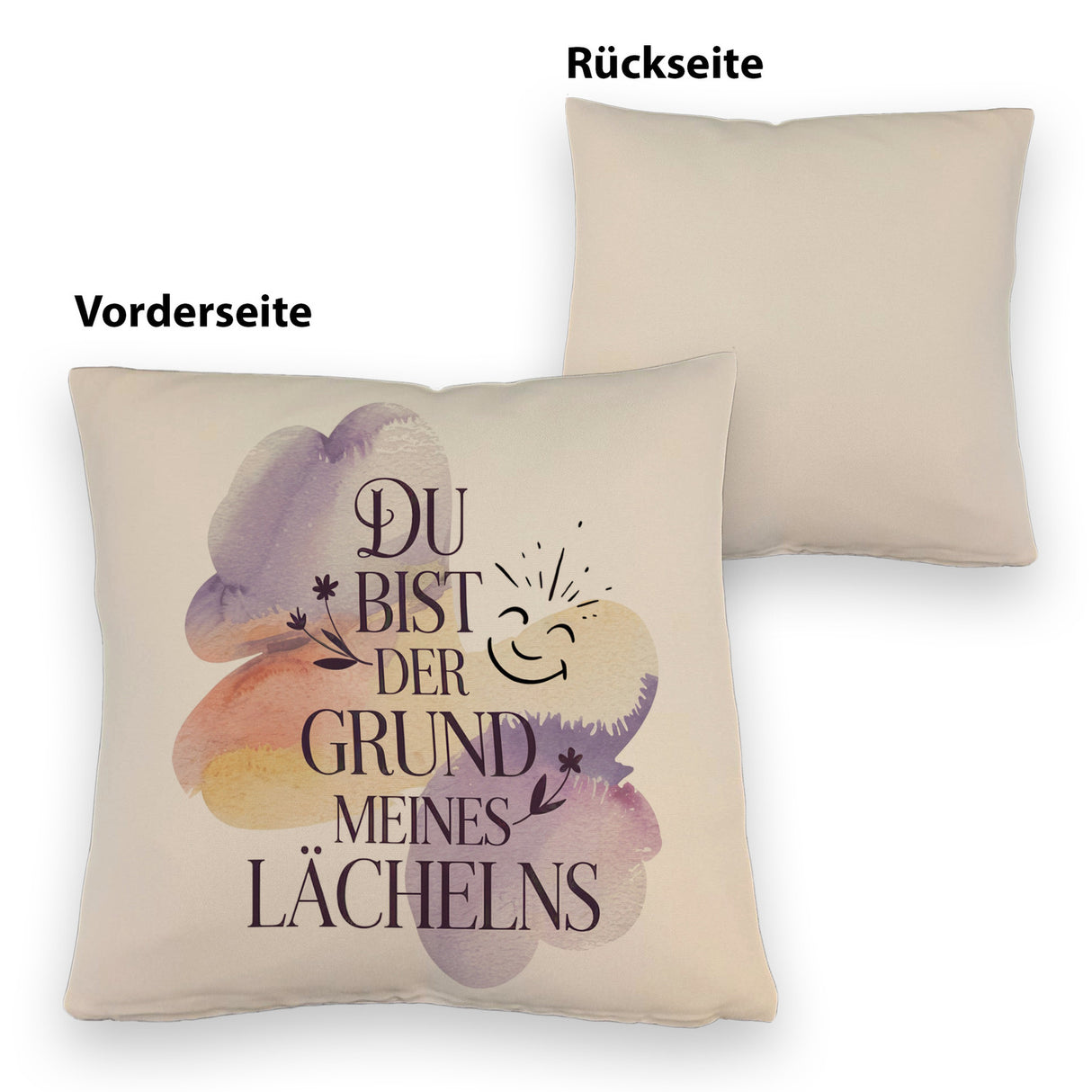 Grund meines Lächelns Kissen Blumen Aquarell