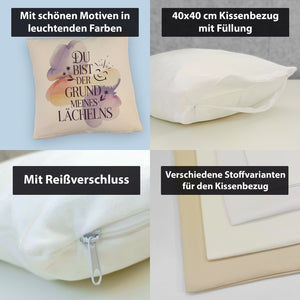 Grund meines Lächelns Kissen Blumen Aquarell