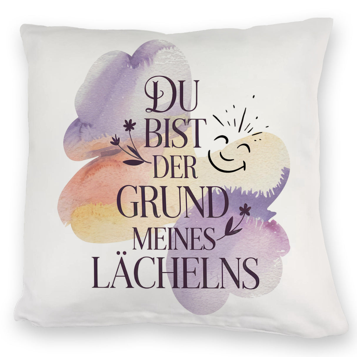 Grund meines Lächelns Kissen Blumen Aquarell