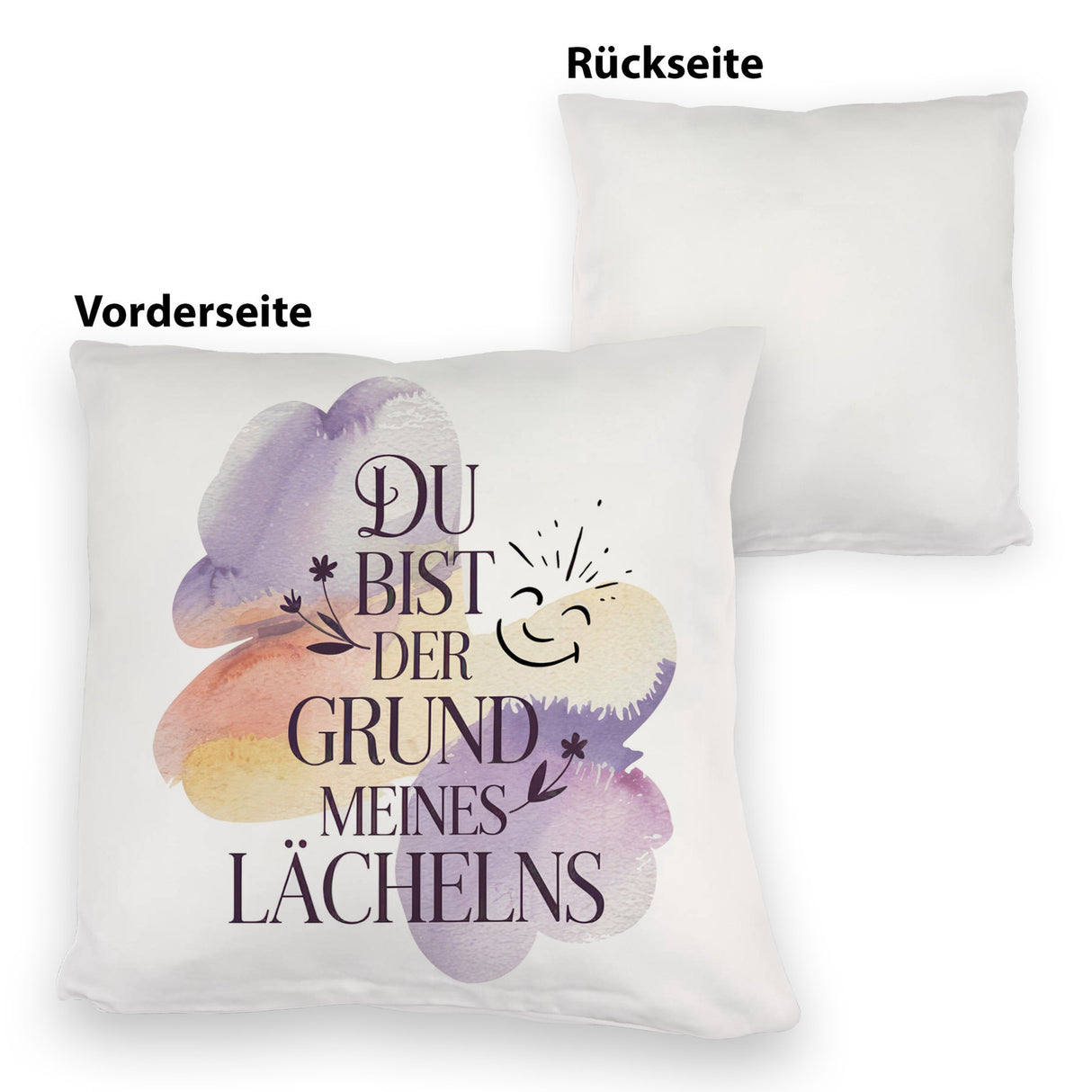 Grund meines Lächelns Kissen Blumen Aquarell
