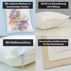 Grund meines Lächelns Kissen Blumen Aquarell