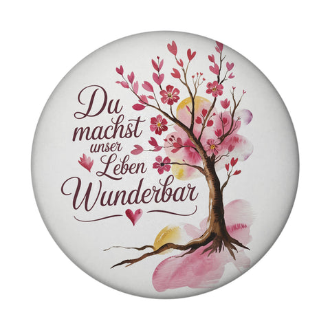 Du machst unser Leben wunderbar Magnet Baum mit Blumen