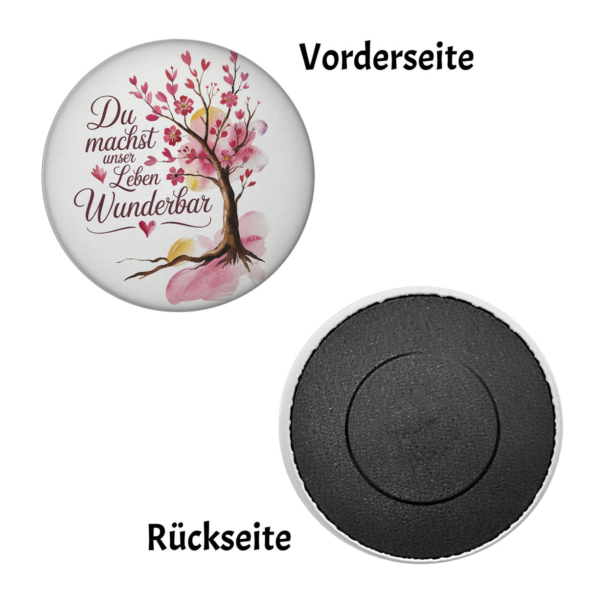 Du machst unser Leben wunderbar Magnet Baum mit Blumen