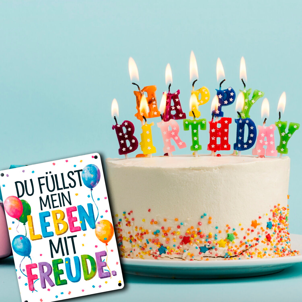 Du füllst mein Leben mit Freude Metallschild in 15x20 cm Fröhliches Geburtstagsgrußdesign