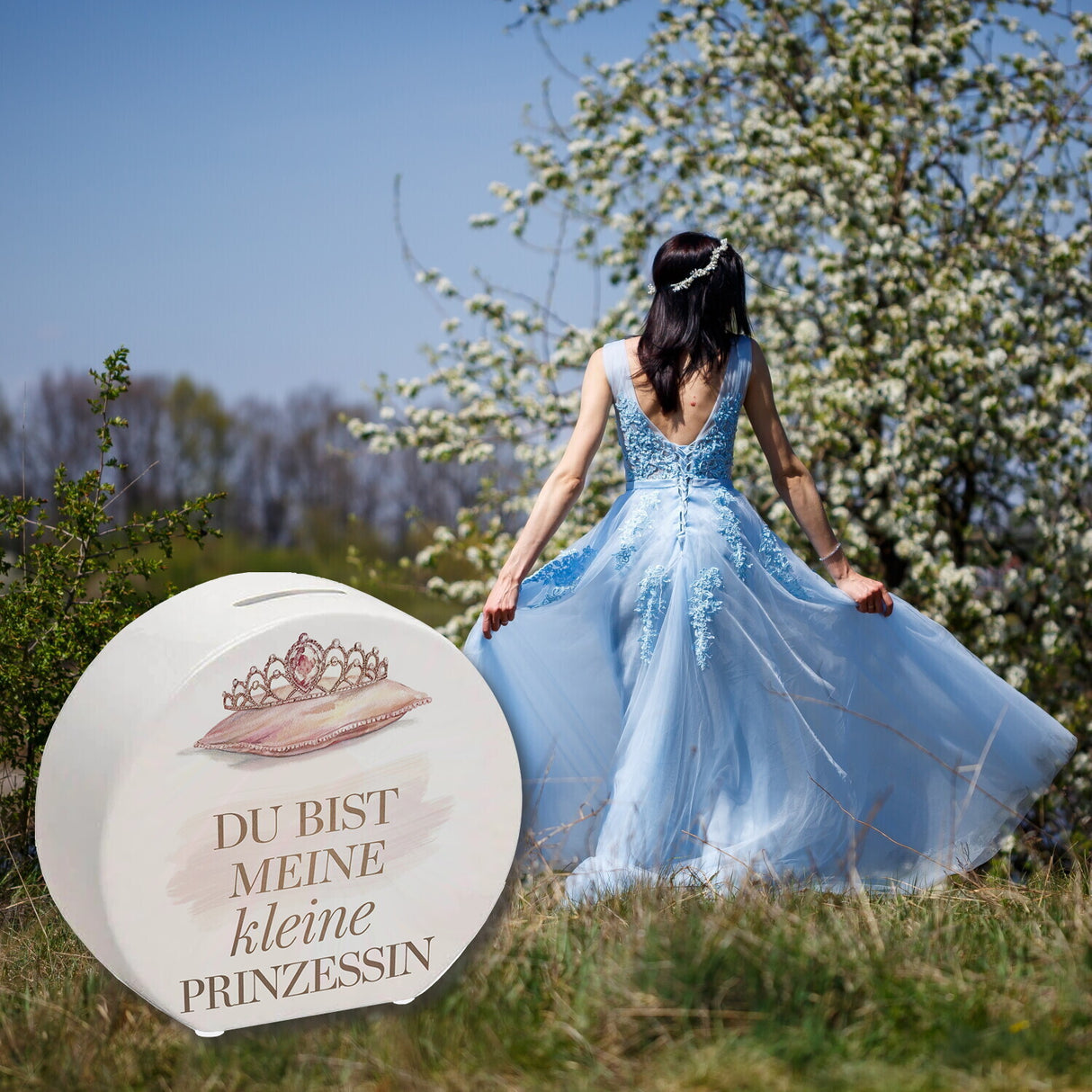 Meine kleine Prinzessin Spardose Tiara auf Kissen