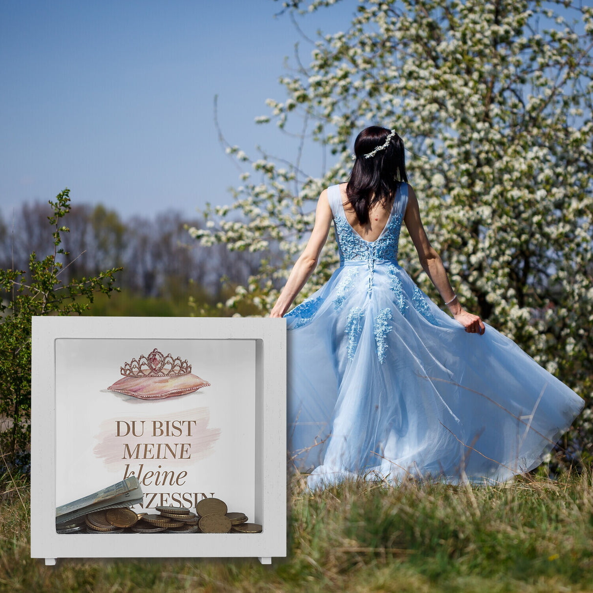Meine kleine Prinzessin Spardose Tiara auf Kissen