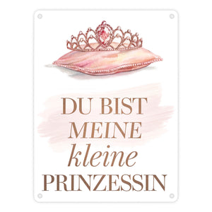Meine kleine Prinzessin Metallschild in 15x20 cm Tiara auf Kissen