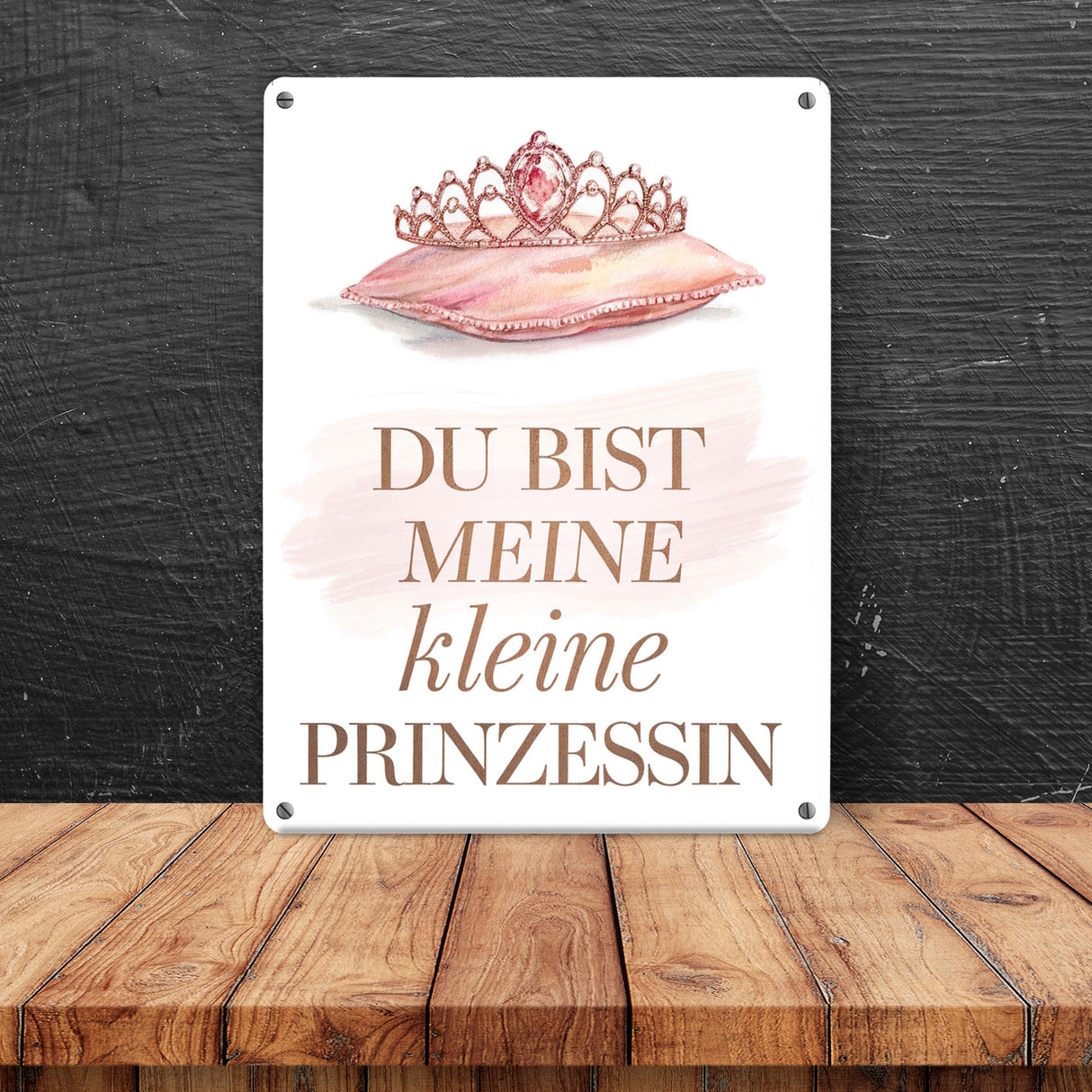 Meine kleine Prinzessin Metallschild in 15x20 cm Tiara auf Kissen