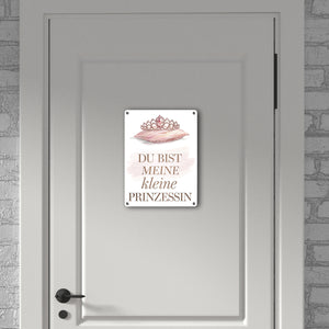 Meine kleine Prinzessin Metallschild in 15x20 cm Tiara auf Kissen