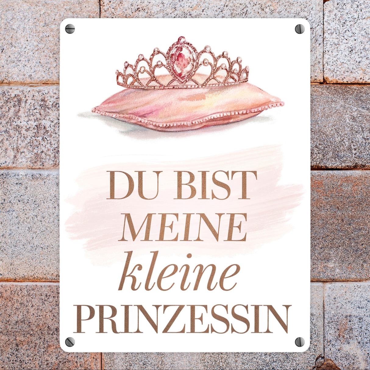 Meine kleine Prinzessin Metallschild in 15x20 cm Tiara auf Kissen