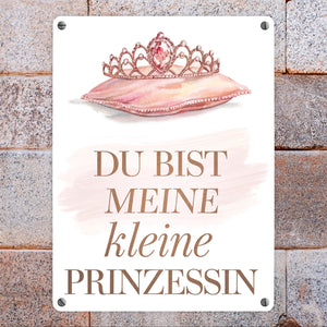 Meine kleine Prinzessin Metallschild in 15x20 cm Tiara auf Kissen