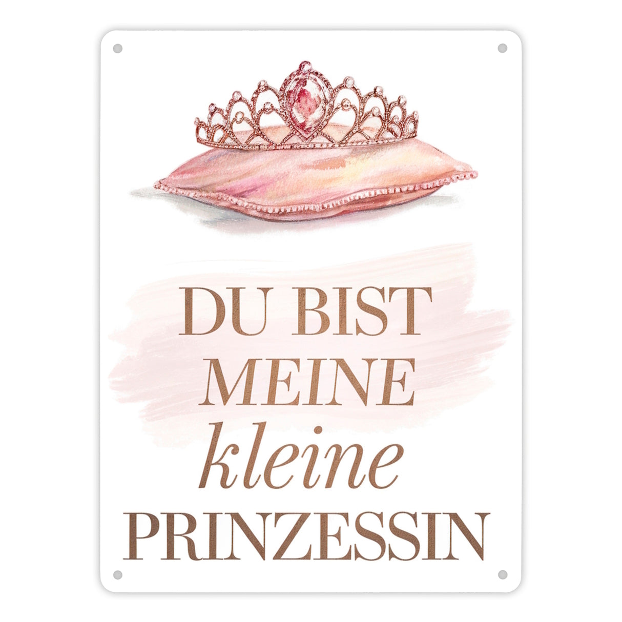 Meine kleine Prinzessin Metallschild in 15x20 cm Tiara auf Kissen