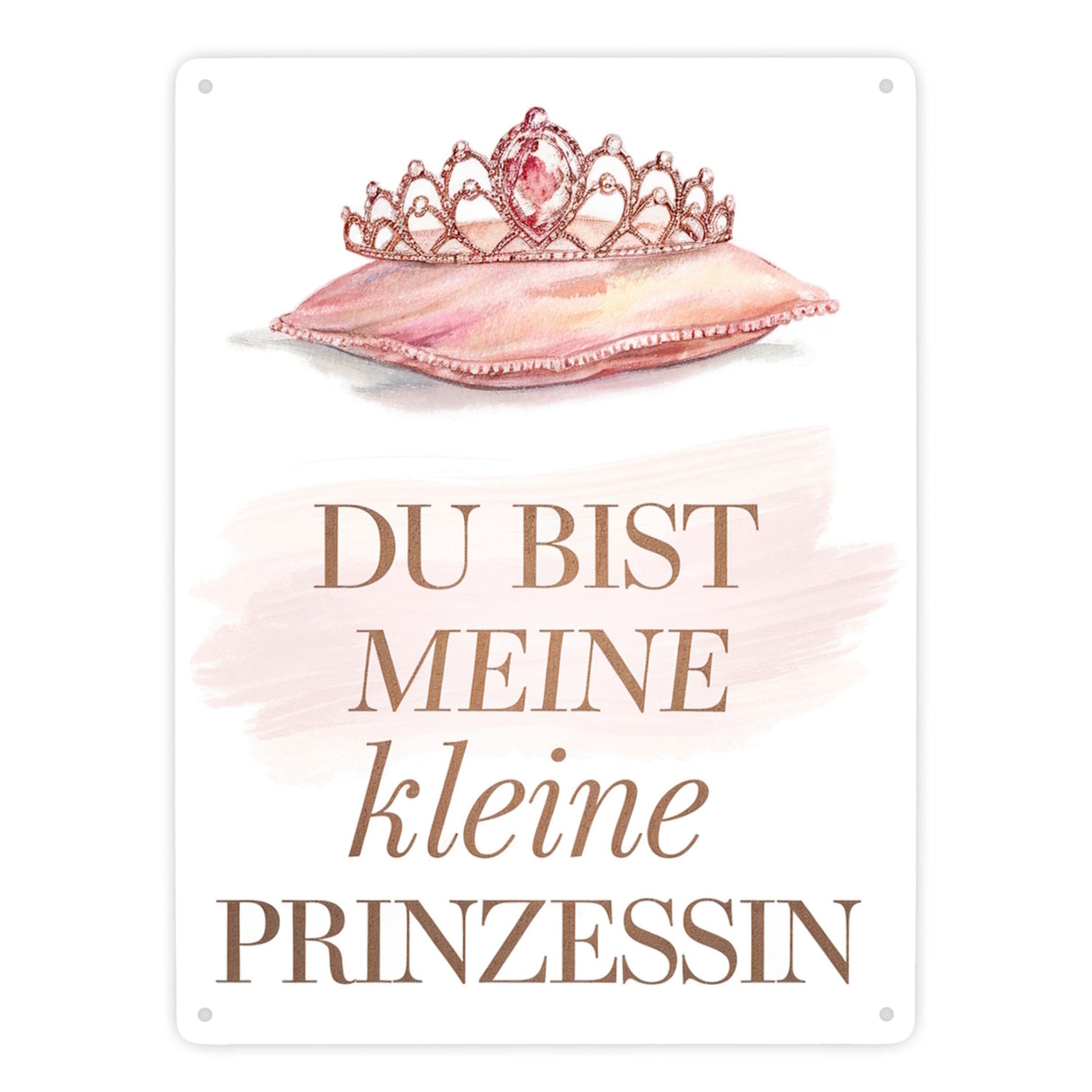 Meine kleine Prinzessin Metallschild in 15x20 cm Tiara auf Kissen