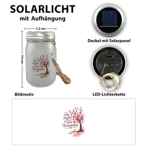 Du machst unser Leben wunderbar Solarlicht Baum mit Blumen