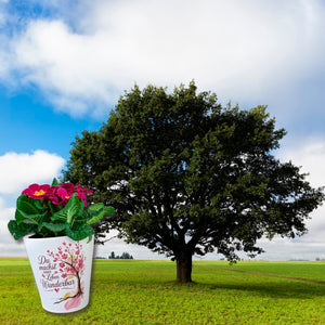 Du machst unser Leben wunderbar Blumentopf Baum mit Blumen