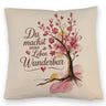 Du machst unser Leben wunderbar Kissen Baum mit Blumen
