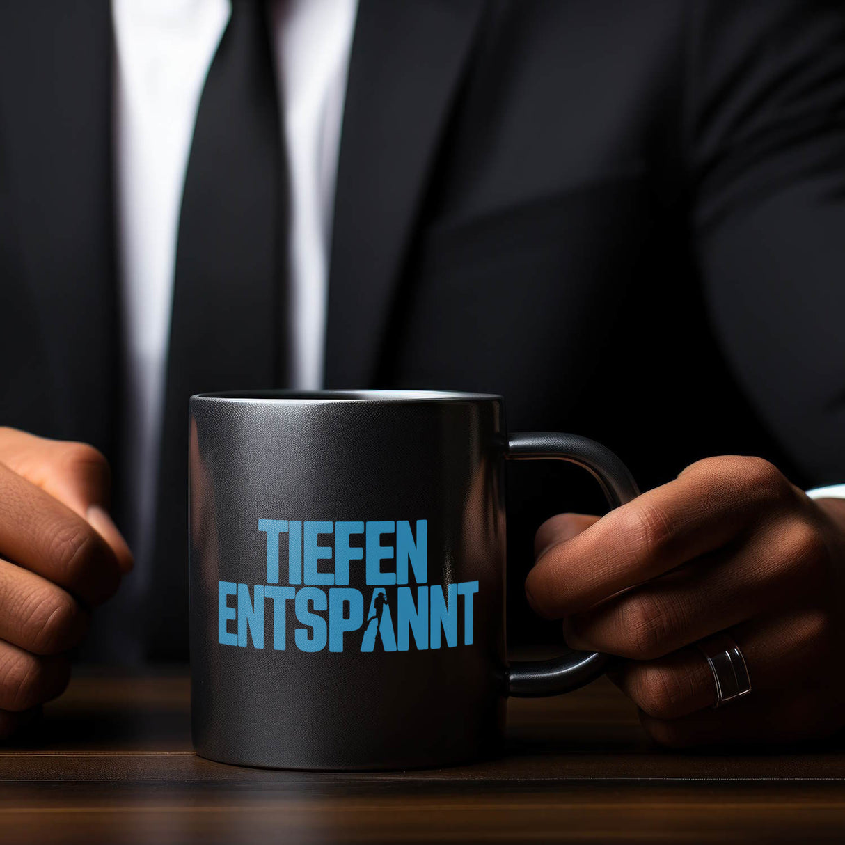 Taucher Silhouette Tiefen Entspannt Tasse