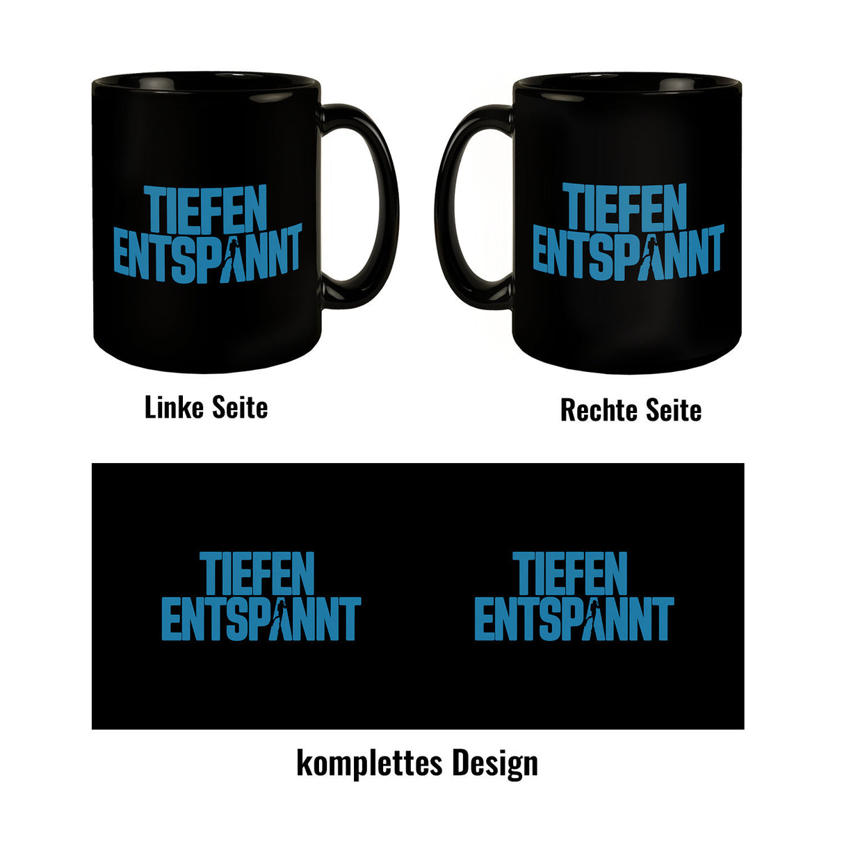 Taucher Silhouette Tiefen Entspannt Tasse
