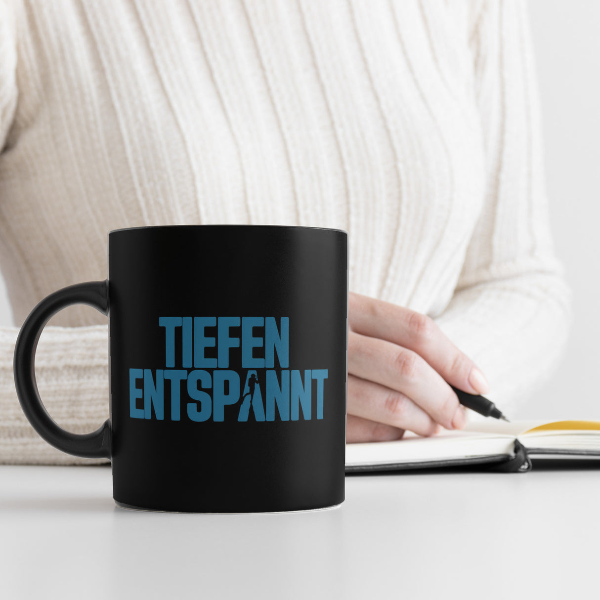 Taucher Silhouette Tiefen Entspannt Tasse