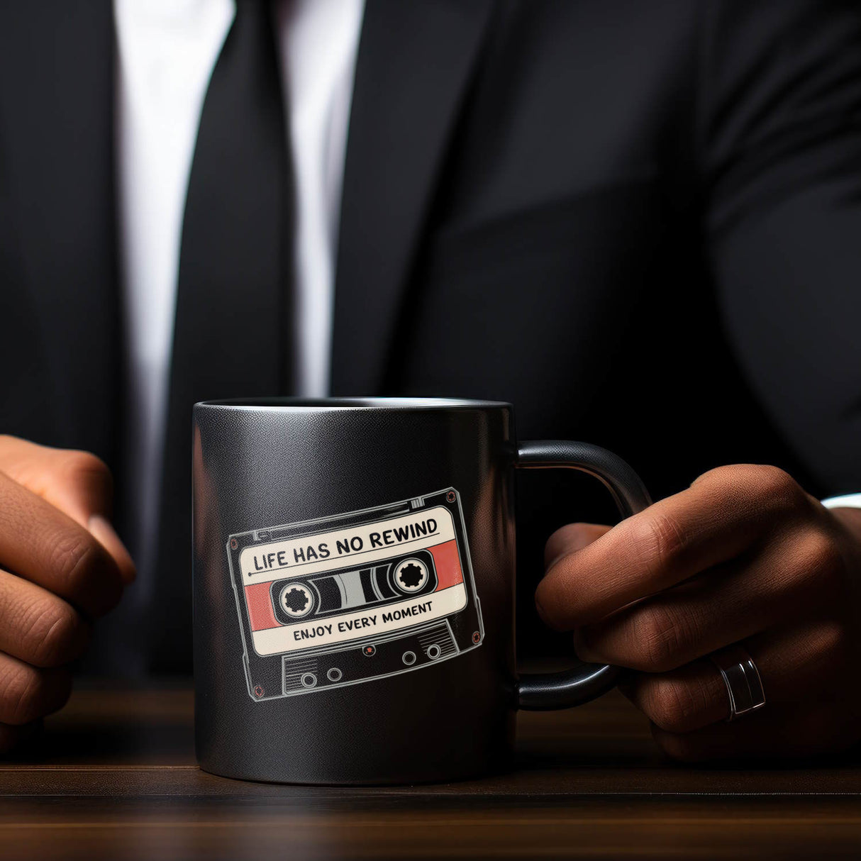 Kassette Retro Tasse Life Has No Rewind