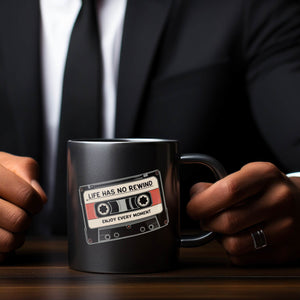 Kassette Retro Tasse Life Has No Rewind
