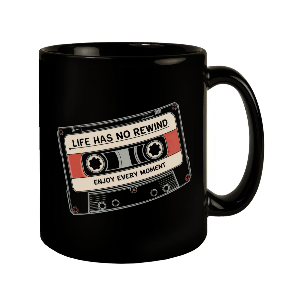 Kassette Retro Tasse Life Has No Rewind