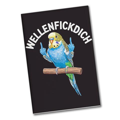 Wellensittich mit Mittelfinger Souvenir Souvenir Magnet WELLENFICKDICH