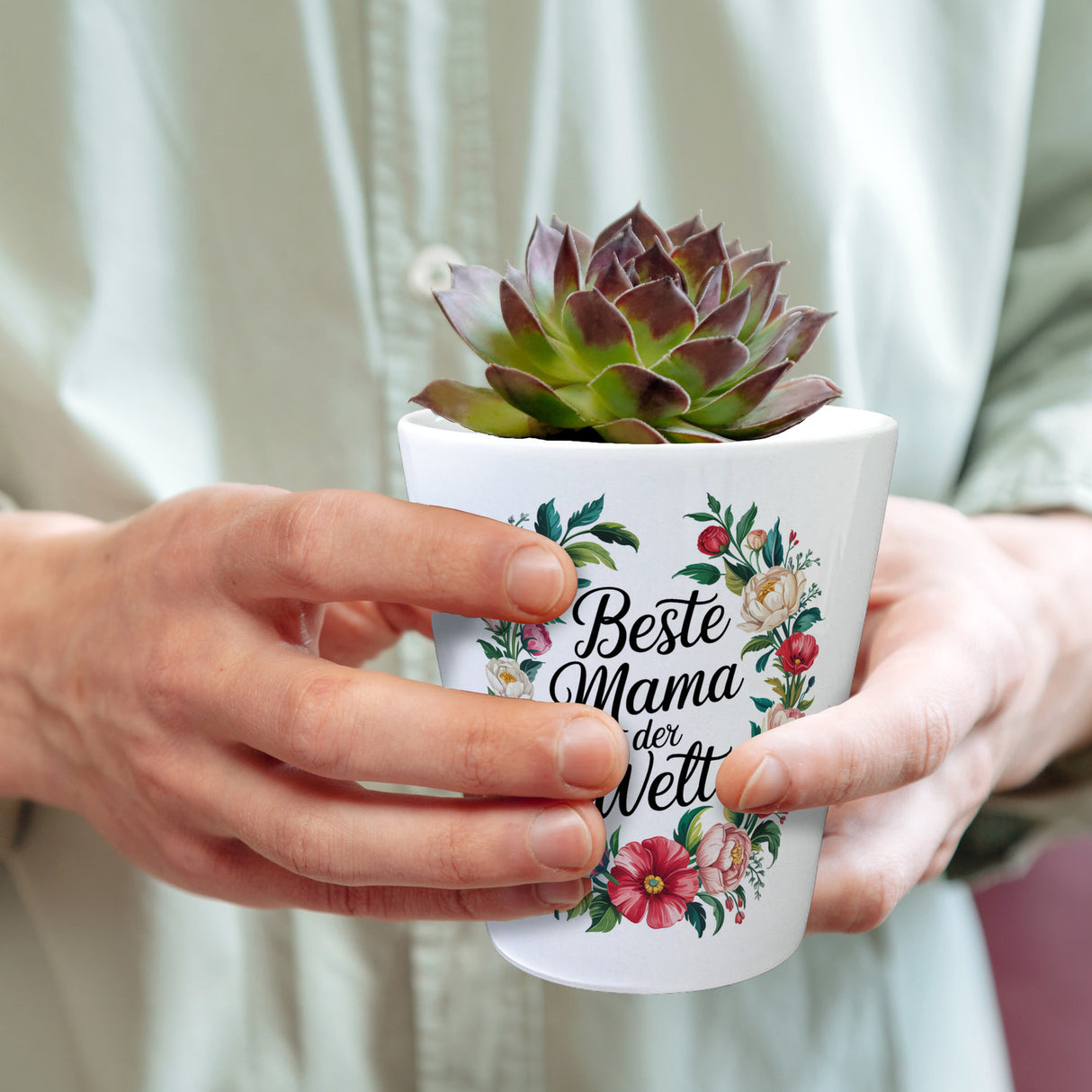 Beste Mama der Welt Blumentopf Blumenkranz