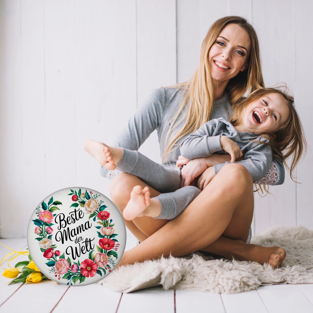 Beste Mama der Welt Magnet Blumenkranz