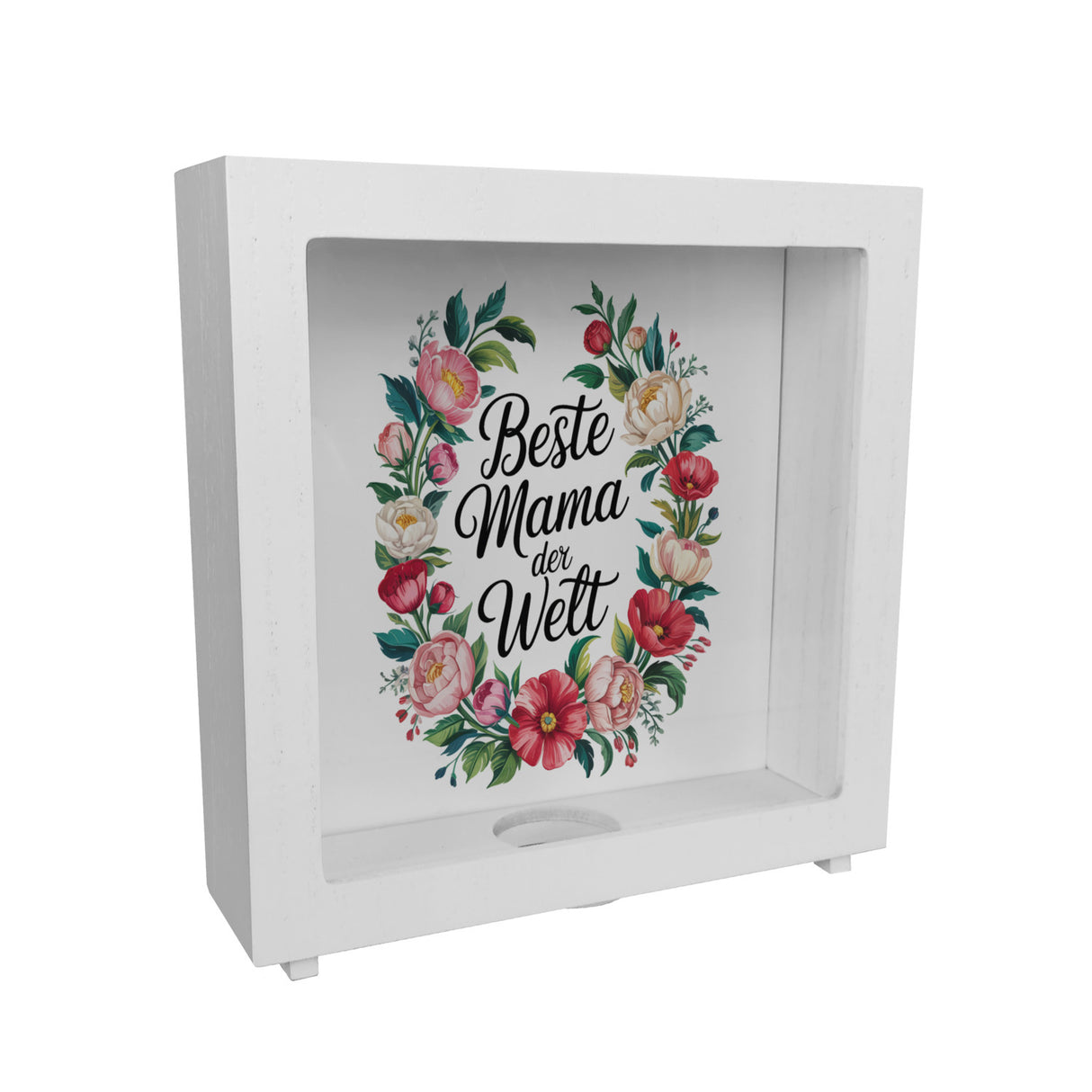 Beste Mama der Welt Spardose Blumenkranz