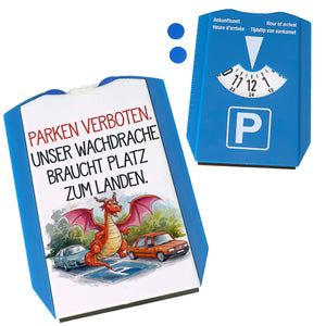 Freundlicher Cartoon Drache Parkscheibe Parken verboten