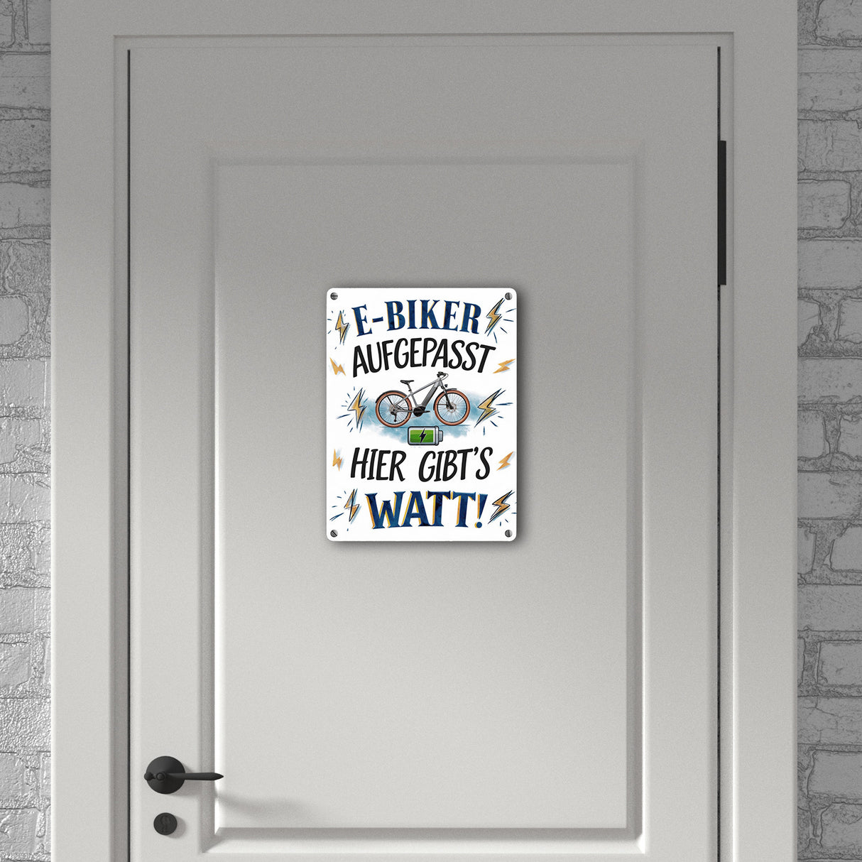 E-Biker hier gibt es Watt! Metallschild in 15x20 cm