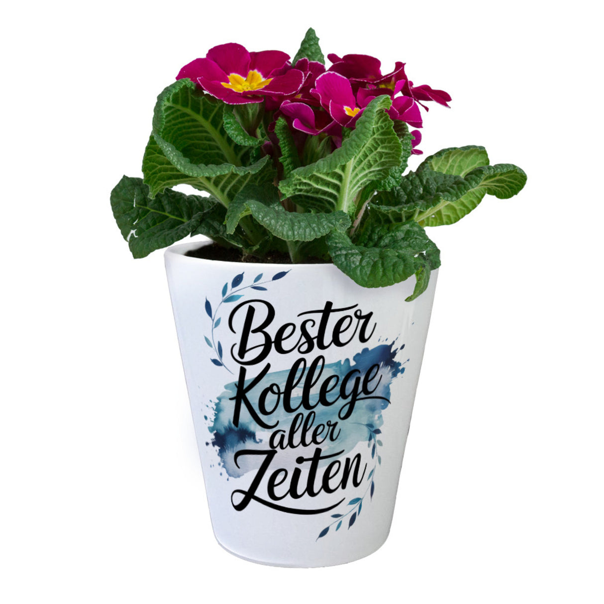 Bester Kollege aller Zeiten Blumentopf Aquarelles Blattmuster