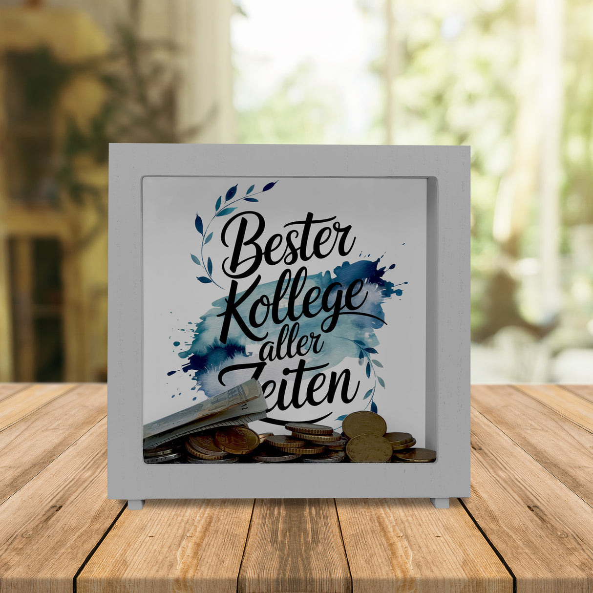 Bester Kollege aller Zeiten Spardose Aquarelles Blattmuster