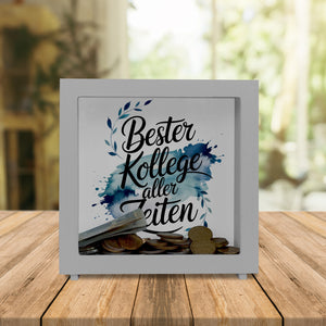 Bester Kollege aller Zeiten Spardose Aquarelles Blattmuster