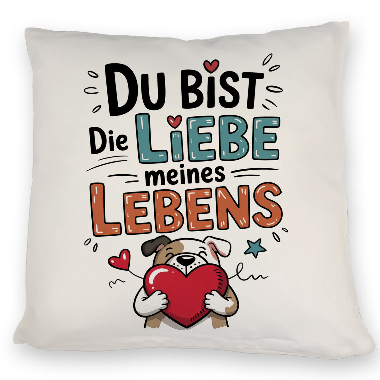 Bulldogge mit Herz Liebe meines Lebens Kissen für Tierliebhaber
