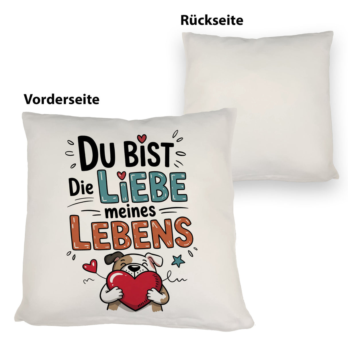 Bulldogge mit Herz Liebe meines Lebens Kissen für Tierliebhaber