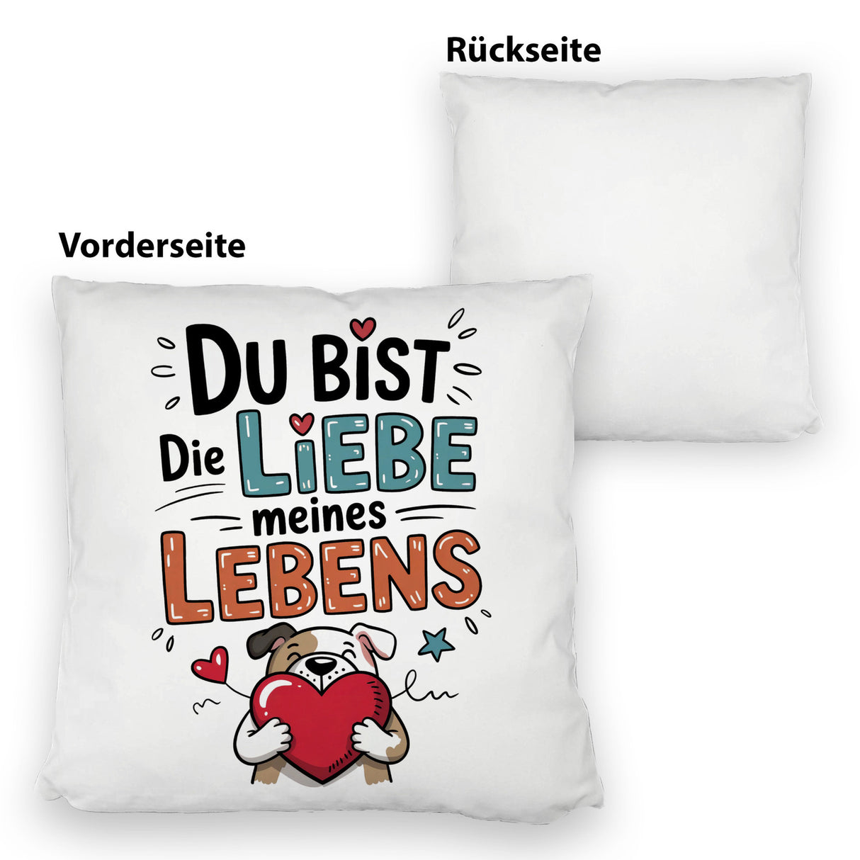 Bulldogge mit Herz Liebe meines Lebens Kissen für Tierliebhaber