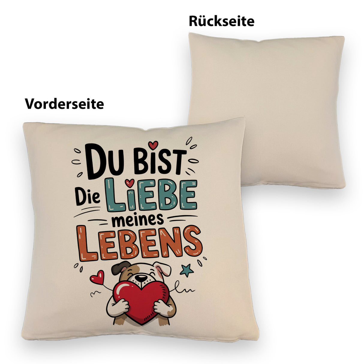 Bulldogge mit Herz Liebe meines Lebens Kissen für Tierliebhaber