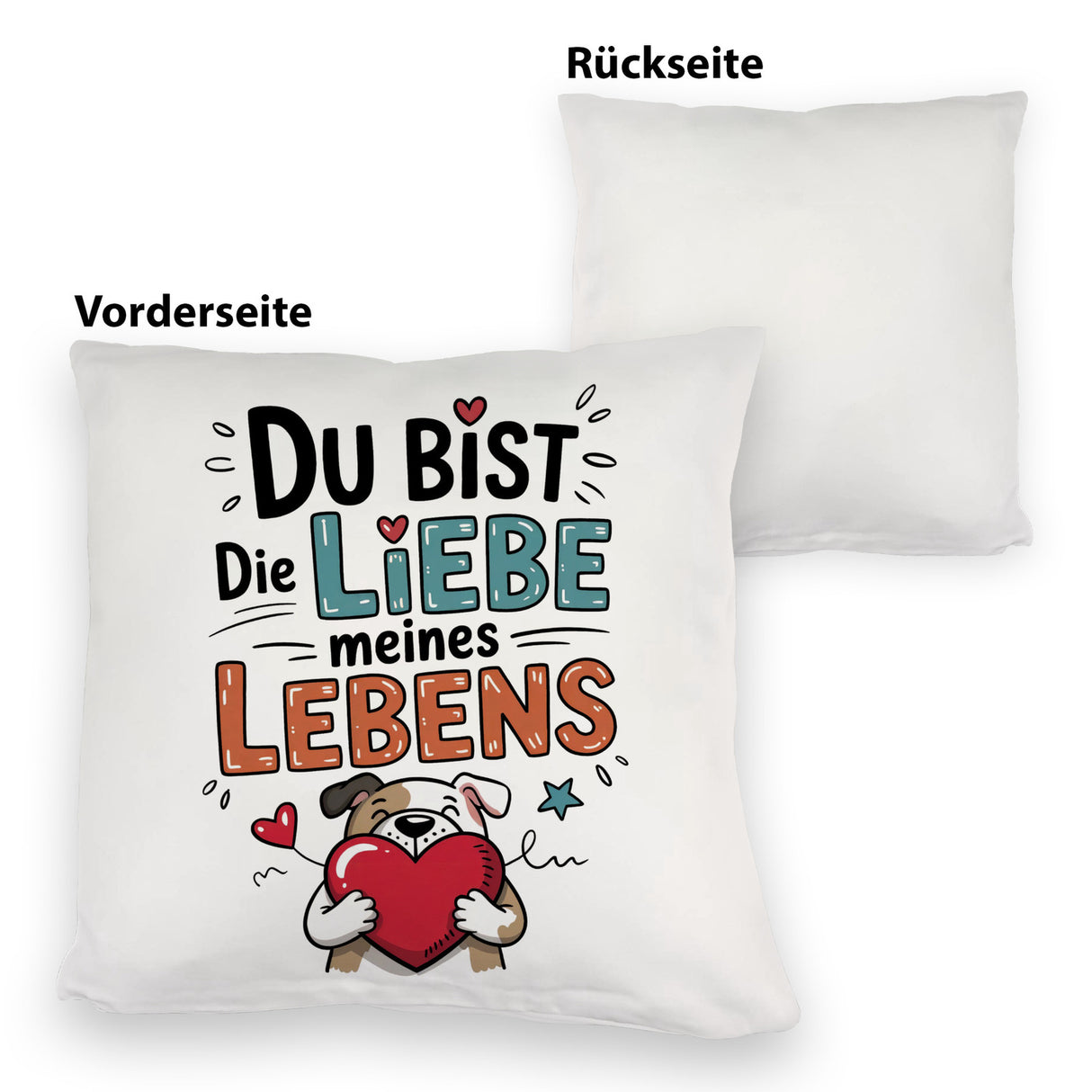 Bulldogge mit Herz Liebe meines Lebens Kissen für Tierliebhaber