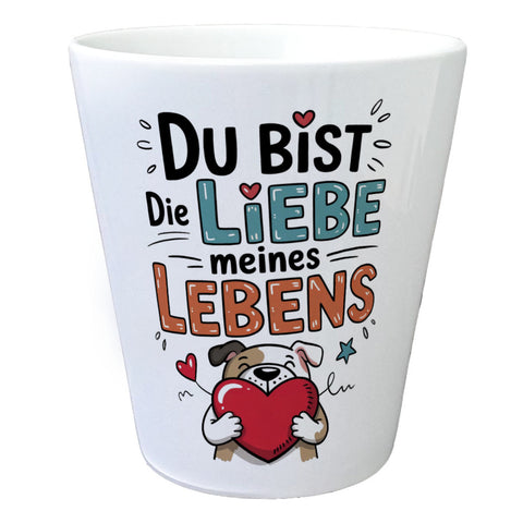 Bulldogge mit Herz Liebe meines Lebens Blumentopf für Tierliebhaber