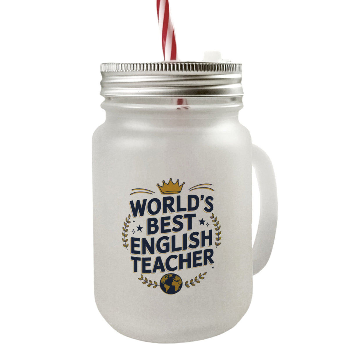 World´s best english teacher Trinkglas mit Bambusdeckel für Englischlehrer mit Spruch