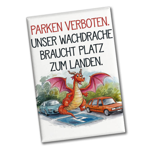 Freundlicher Cartoon Drache Souvenir Souvenir Magnet Parken verboten