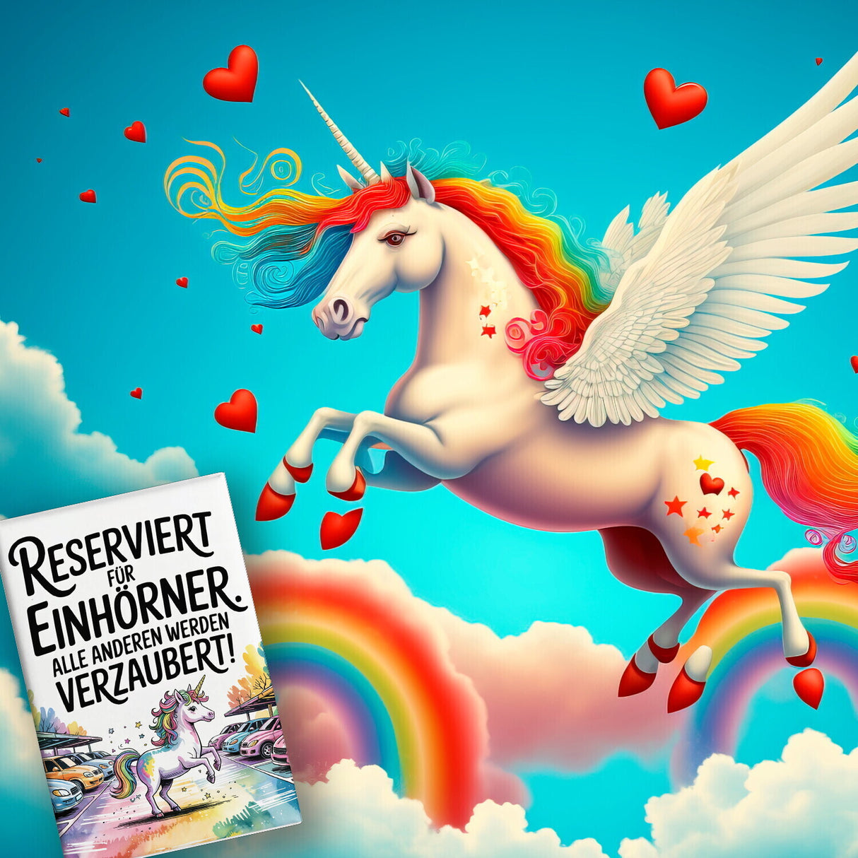 Parkplatz Reserviert für Einhörner Souvenir Souvenir Magnet Majestätisches Einhorn