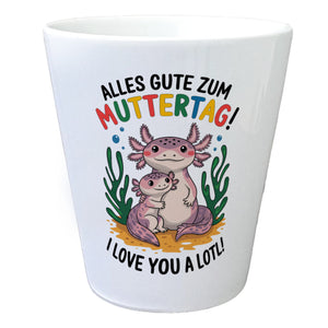 Axolotl Mutter-Kind Blumentopf Alles Gute zum Muttertag!
