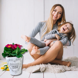 Blüten Herz für Mama Blumentopf zum Ausmalen