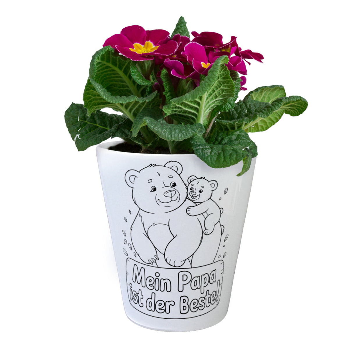 Teddybären Mein Papa ist der Beste Blumentopf zum Ausmalen